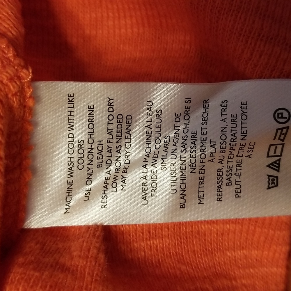 Pilcro Womens V Neck Orange Ruffle Longsleeve Sweater size Small - Picture 11 of 12